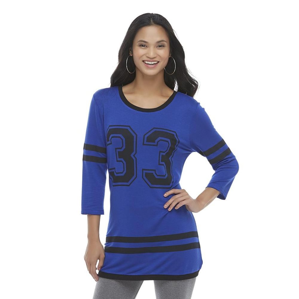 Mascara Women's Graphic Tunic Sports Jersey - 33, Cobalt, Medium